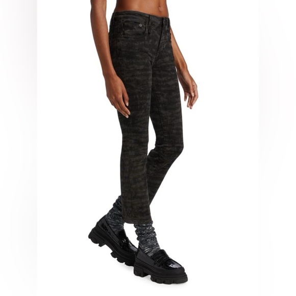 R13 Black Zebra Kick Fit Style Cropper Jeans Japanese Fabric Size 29 small flaw - Picture 1 of 16